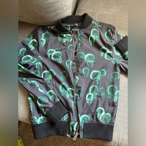 Guess Black Jacket with Green Skull Design